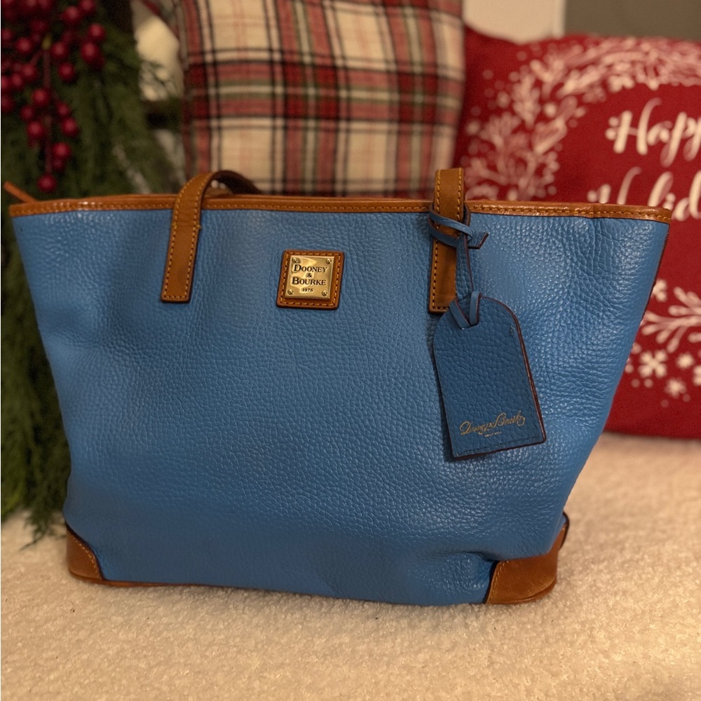 Dooney & Bourke Blue and Tan Tote